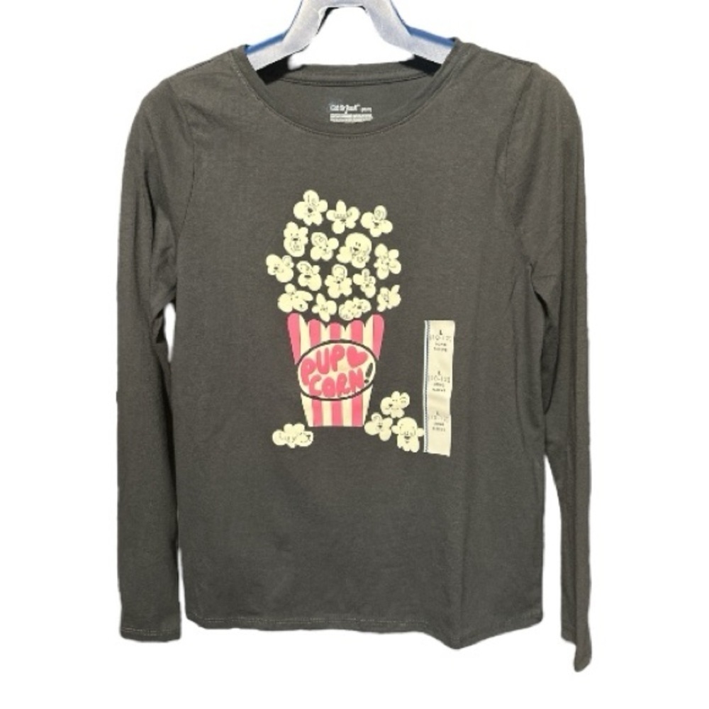 Cat & Jack Girls Long Sleeve Graphic Tee | Size L (10/12)